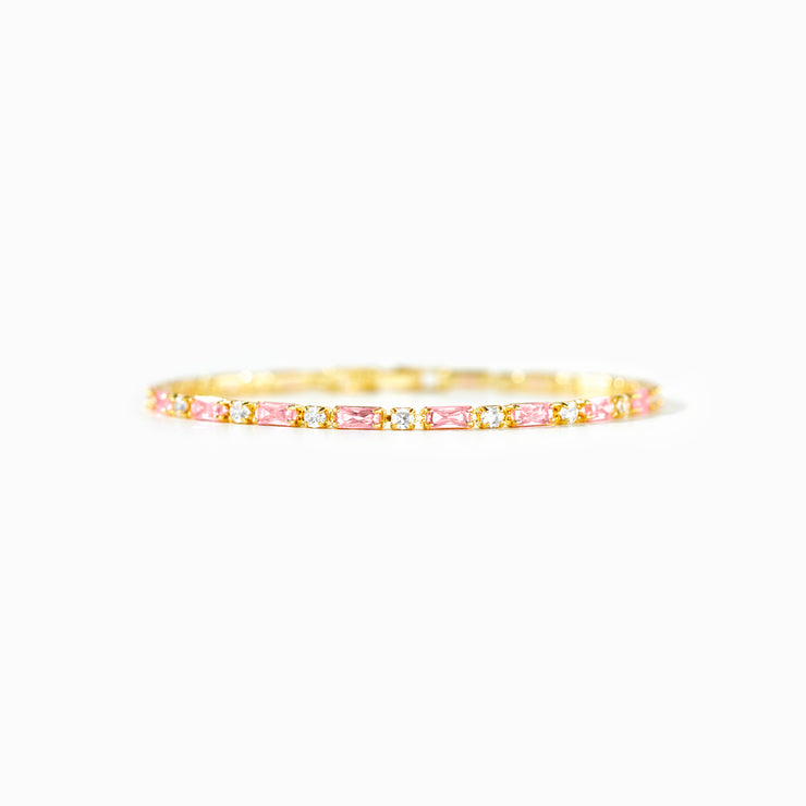 Pink And White Tennis Bracelet