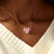 Mom & 1-6 Kids Birthstone Heart Necklace