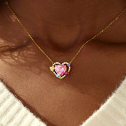 Mom & 1-6 Kids Birthstone Heart Necklace