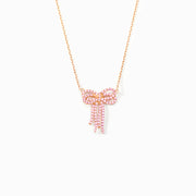 Tassel Pink Bow Necklace