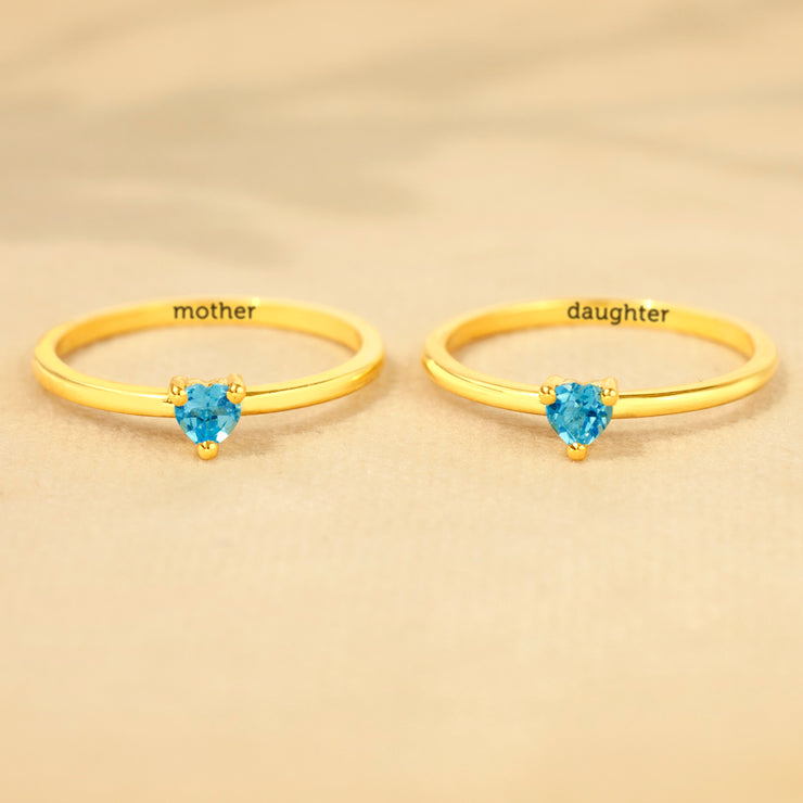 The Deepest Love Matching Mother Daughter Dainty Heart Ring