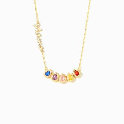 1-14 Teardrop Birthstone Mama/Nana Necklace