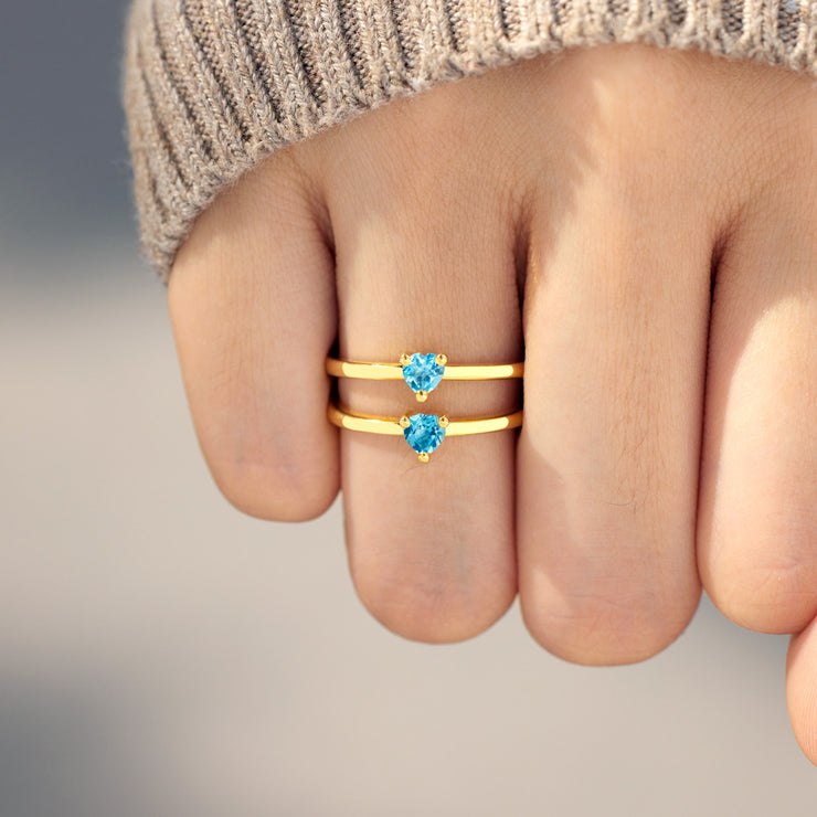 The Deepest Love Matching Mother Daughter Dainty Heart Ring