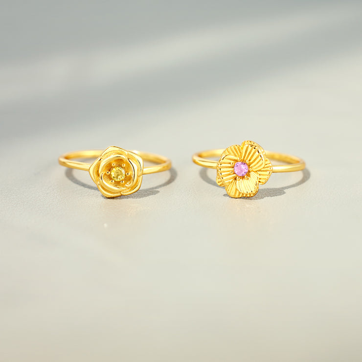 Three-Dimensional Birth Flower Stacking Mother's Ring