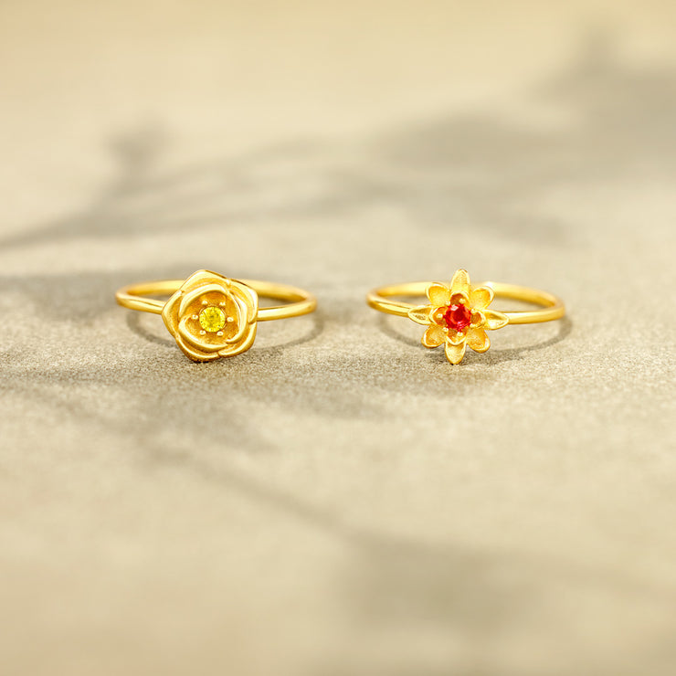 Three-Dimensional Birth Flower Stacking Mother's Ring