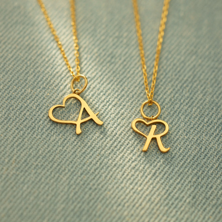 Heart-Shape Initial Necklace