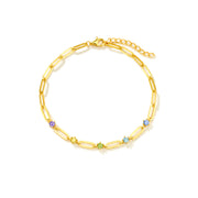 1-6 Birthstone Chain Link Bracelet