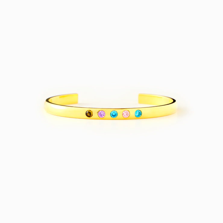 1-6 Birthstones Cuff Bangle