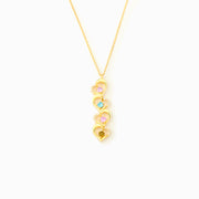 1-6 Birthstones Vertical Heart Necklace