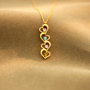 1-6 Birthstones Vertical Heart Necklace