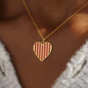Stripe Heart Necklace