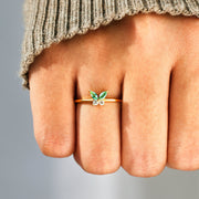 Green Butterfly Ring