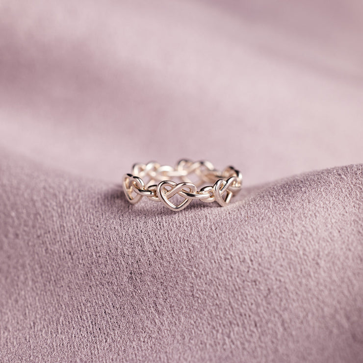 infinity heart knot ring