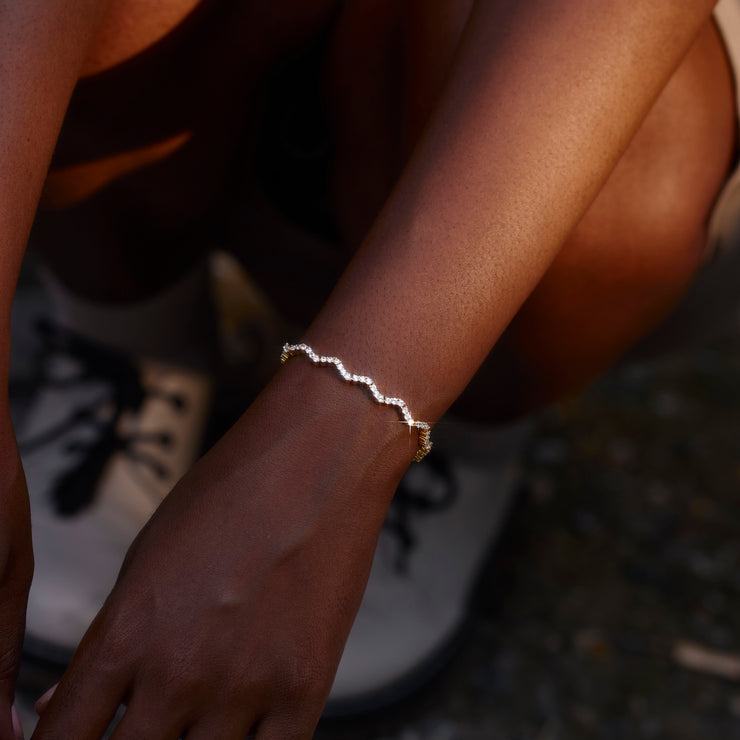 Small Circle Of Female Friends Matching Crystal Wave Bracelet