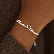 Mother & Daughter Bond is Tied by Angel's Hand Two Names Heart Bracelet