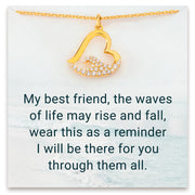 I Will Be There For You Waves In Heart Necklace