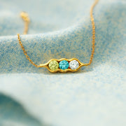 2-6 Birthstone Pea Pod Necklace