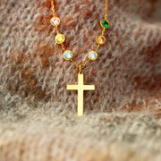 Our Family is Kept by God 1-6 Birthstone Cross Necklace