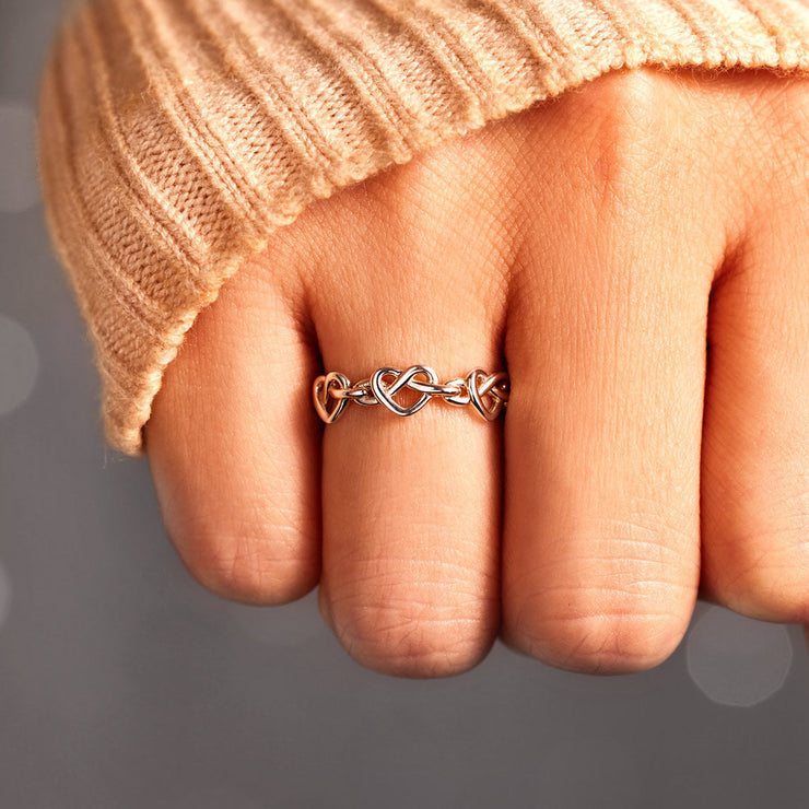 infinity heart knot ring