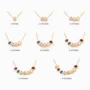 1-8 Pear Shaped Birthstone Necklace