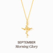 Never Underestimate Her Birth Flower Cross Necklace