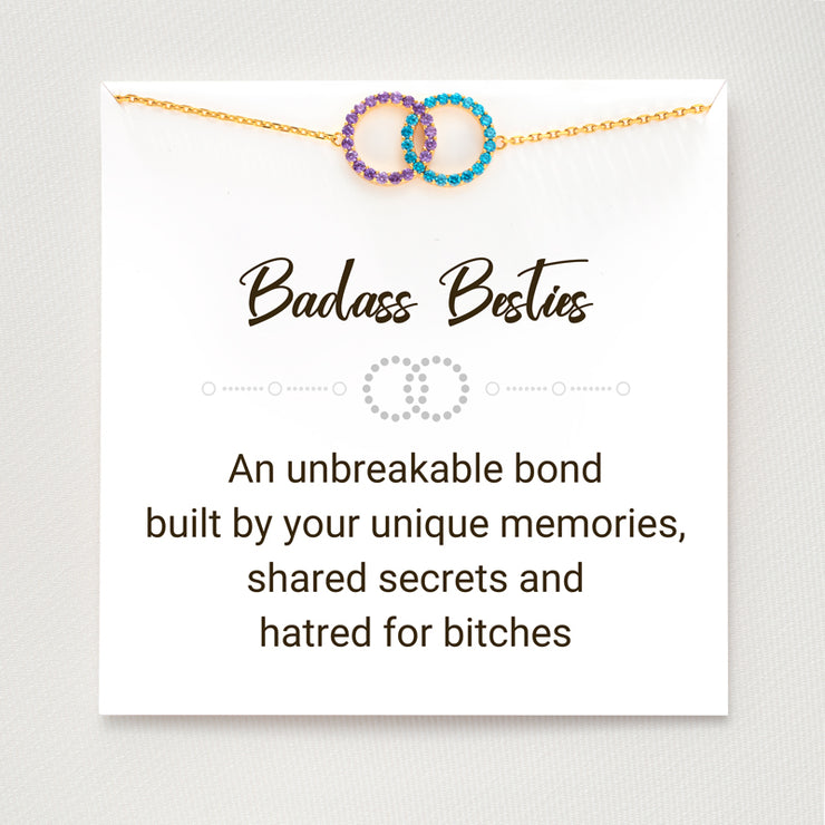 Badass Besties Dainty Linking Circles Bracelet