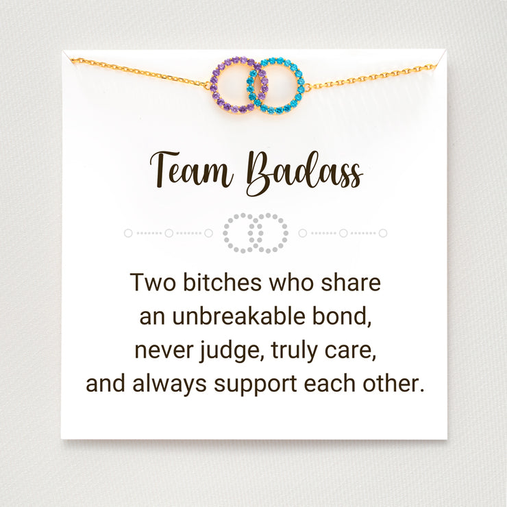 Team Badass Dainty Linking Circles Bracelet