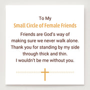 Small Circle Of Female Friends Matching Crystal Band Cross Bracelet