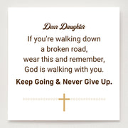 Dear Daughter Crystal Band Cross Bracelet