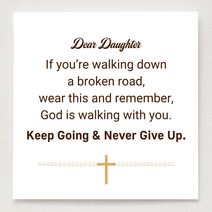 Dear Daughter Crystal Band Cross Bracelet