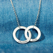 Circle Necklace With Engraved Names