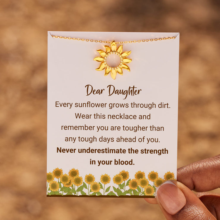 Dear Daughter Hollow Sunflower Necklace