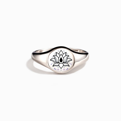 Rebirth Lotus Signet Ring