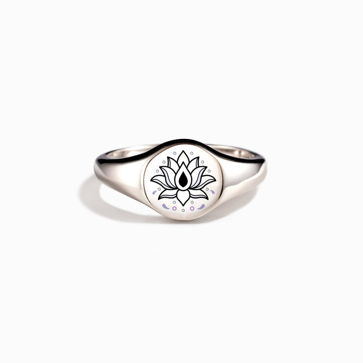 Rebirth Lotus Signet Ring