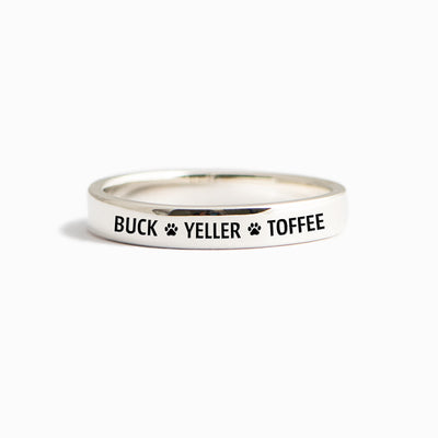 I Love My Dogs Custom Multiple Dog Name Mantra Ring