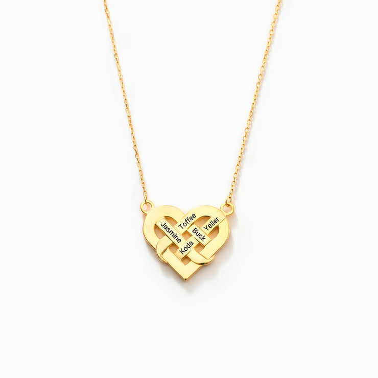 This Human Is Owned By 1-5 Names Knotted Heart Necklace