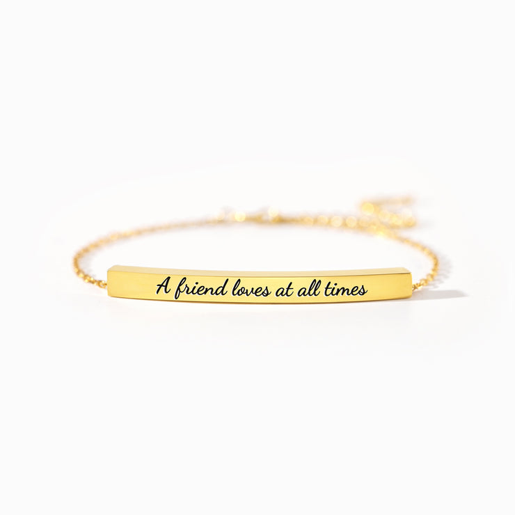 A Friend Loves At All Times Dainty Chain Tube Bracelet