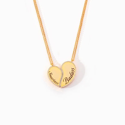 Smartass & Badass Spilt Heart Necklace Set