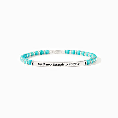 Be Brave Enough To Forgive Turquoise Tube Bracelet