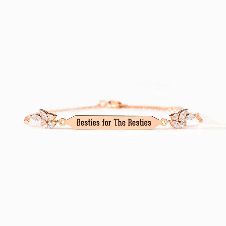 Bestie For The Resties Dainty Pavé Bar Bracelet