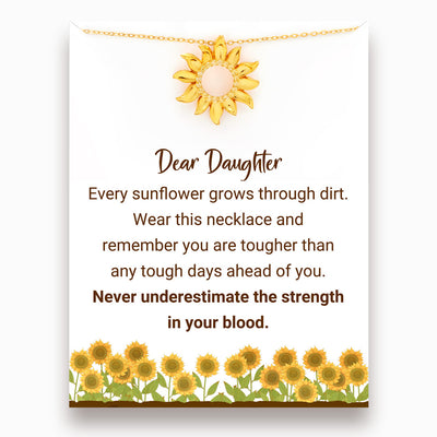 Dear Daughter Hollow Sunflower Necklace