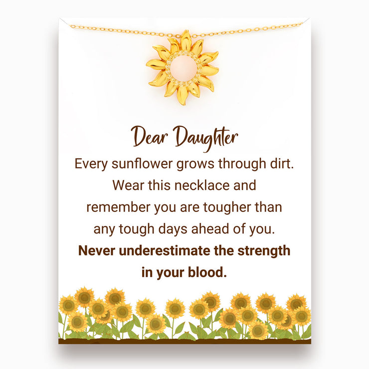 Dear Daughter Hollow Sunflower Necklace