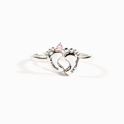 Baby Footprint Ring Gift For New Mom
