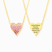 I Will Always Hold You In My Heart Sparkled Heart Necklace