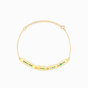 1-6 Names&Birthstones Bar Bracelet