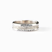 Mama You Are Doing Great Engraved Motivation Ring