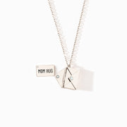 Mom Hug Hidden Message Letter Necklace