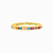 MOTHERHOOD IS KINGDOM WORK 1-14 OVAL BIRTHSTONES BANGLE