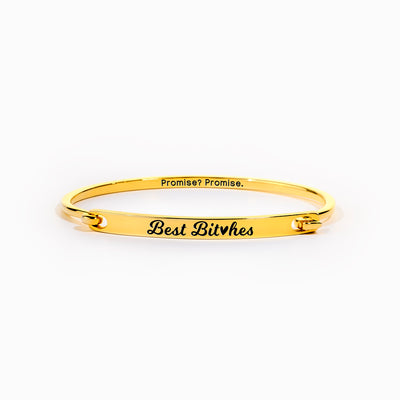Best B♥tches Promise Front-Open Bar Bangle