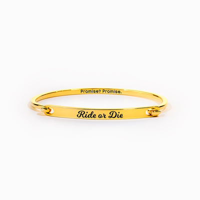 Ride or Die Pinky Promise Front-Open Bar Bangle